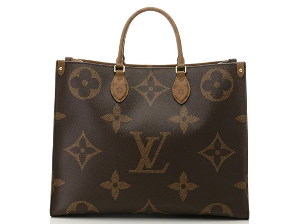 Louis Vuitton Monogram Go Handbag Giant On The Bag Brown Tote Brown